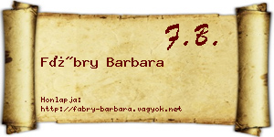 Fábry Barbara névjegykártya